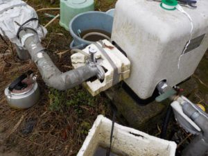 農業ポンプの液肥混入器を取替