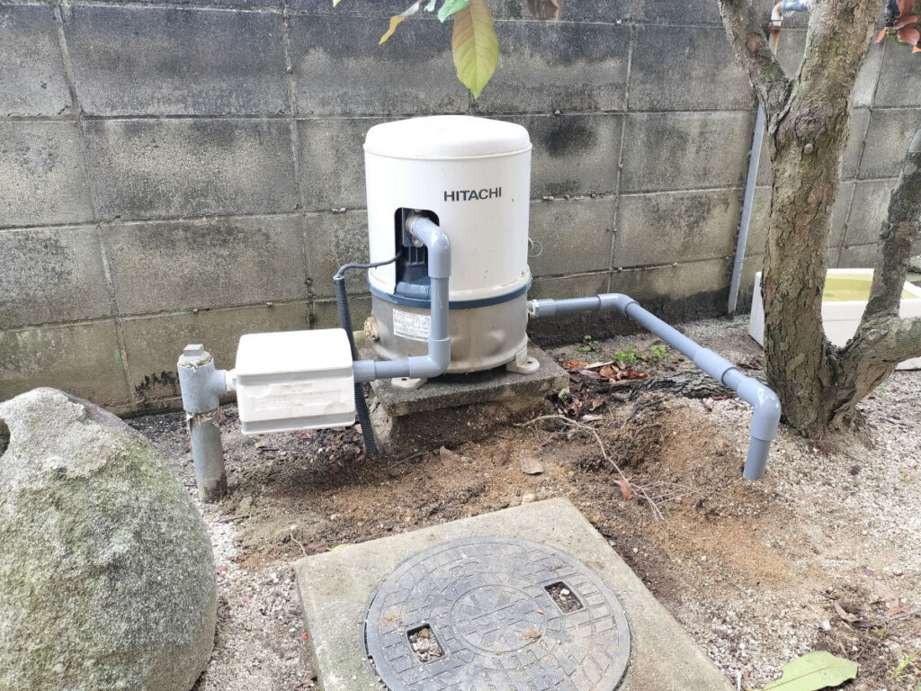 古ポンプの交換（松山市中西内）